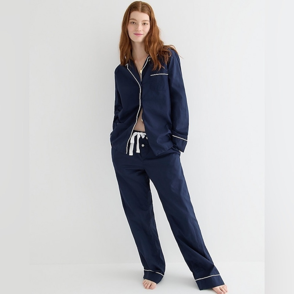 J Crew End-on-end cotton long-sleeve pajama set BA014 BOTTOMS ONLY